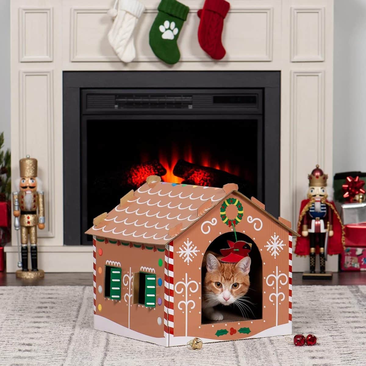 Christmas Sleigh Dog Beds,Christmas Cat Bed,Santa Themed Pet